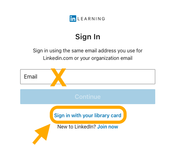 Sign in with library card